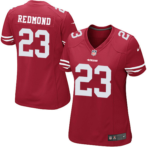 Women's Elite Will Redmond Nike Jersey Red Home - #23 NFL San Francisco 49ers